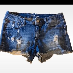 Women's distressed jean shorts